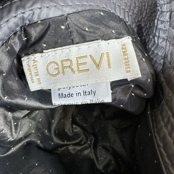 Grevi Bucket Hat, Sun Hat Gray With Blue Hearts Made in Italy XS-S - Picture 8 of 10